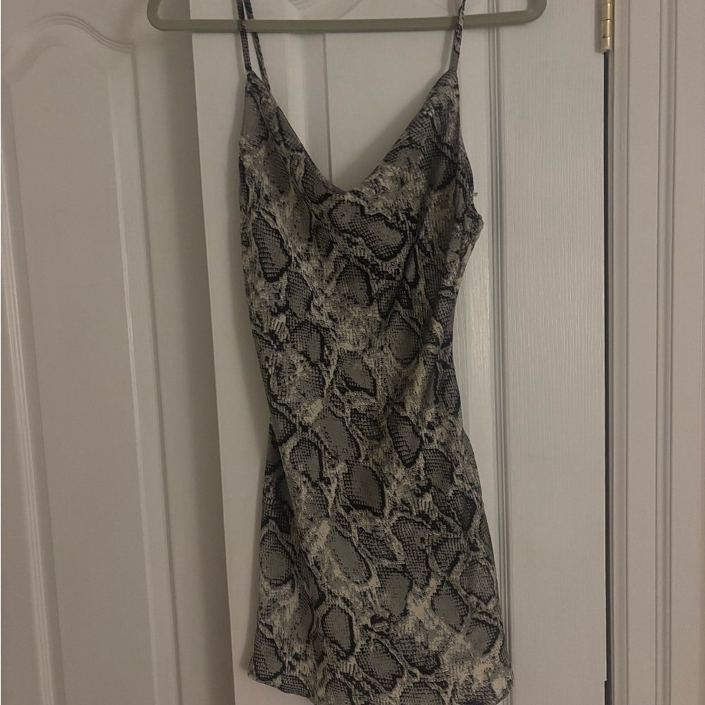 Cotton Candy Snake Print Slip Mini Dress